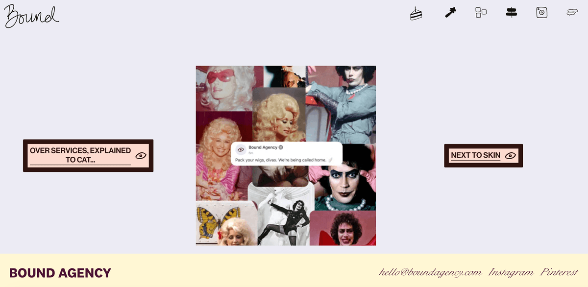 O site desta agência criativa remete ao Tumblr dos anos 2000, e a gente curte