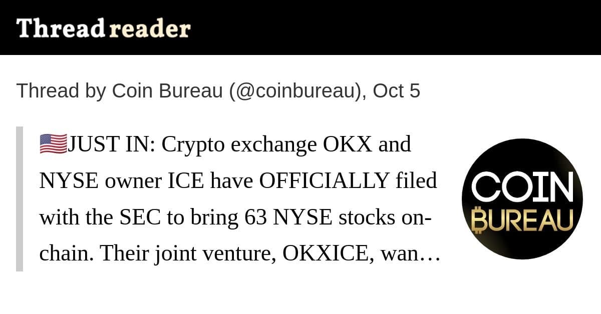 OKX e ICE entram com pedido na SEC para tokenizar 63 ações da NYSE na blockchain