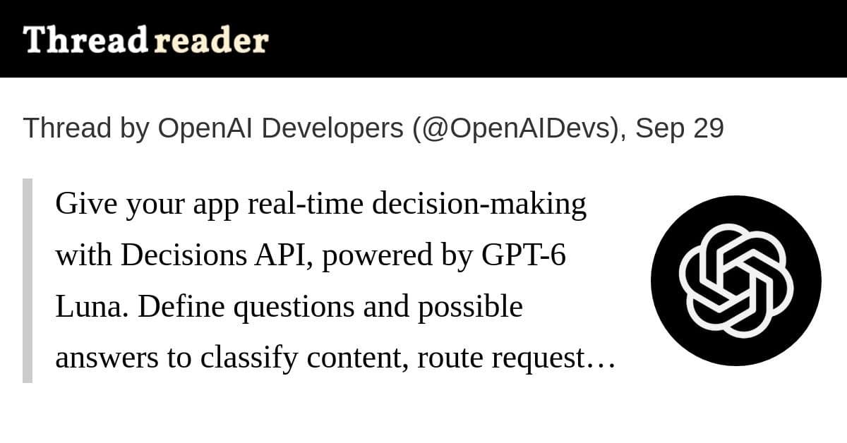 OpenAI lança API Decisions com GPT-6 Luna para tomada de decisões autônomas