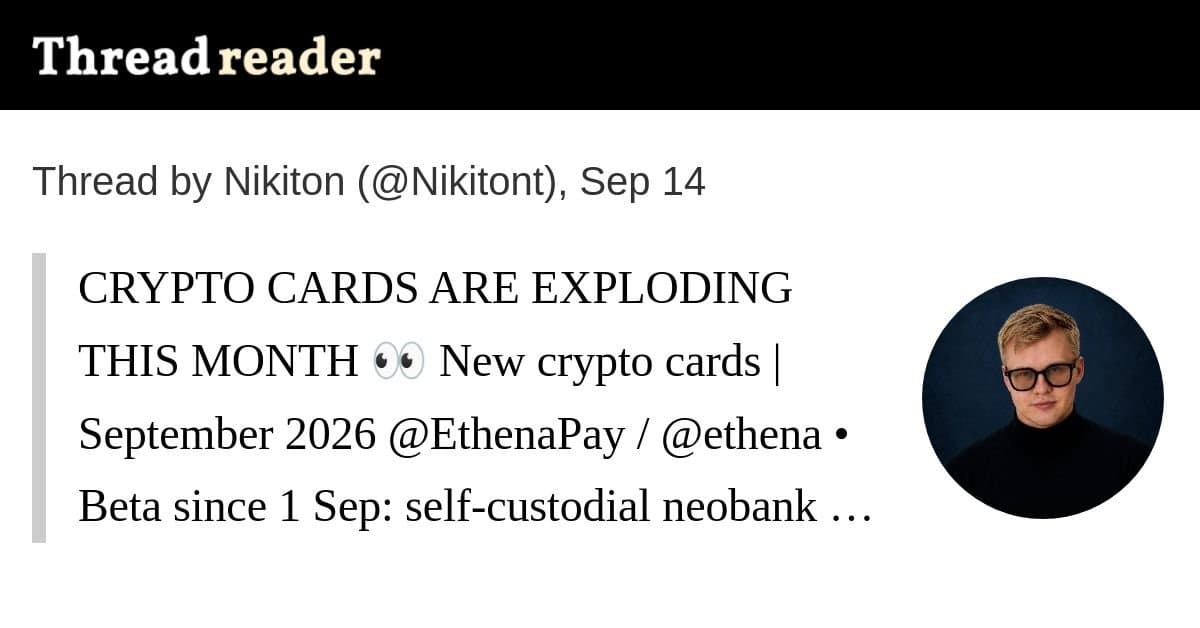 Panorama dos novos cartões cripto de setembro de 2026