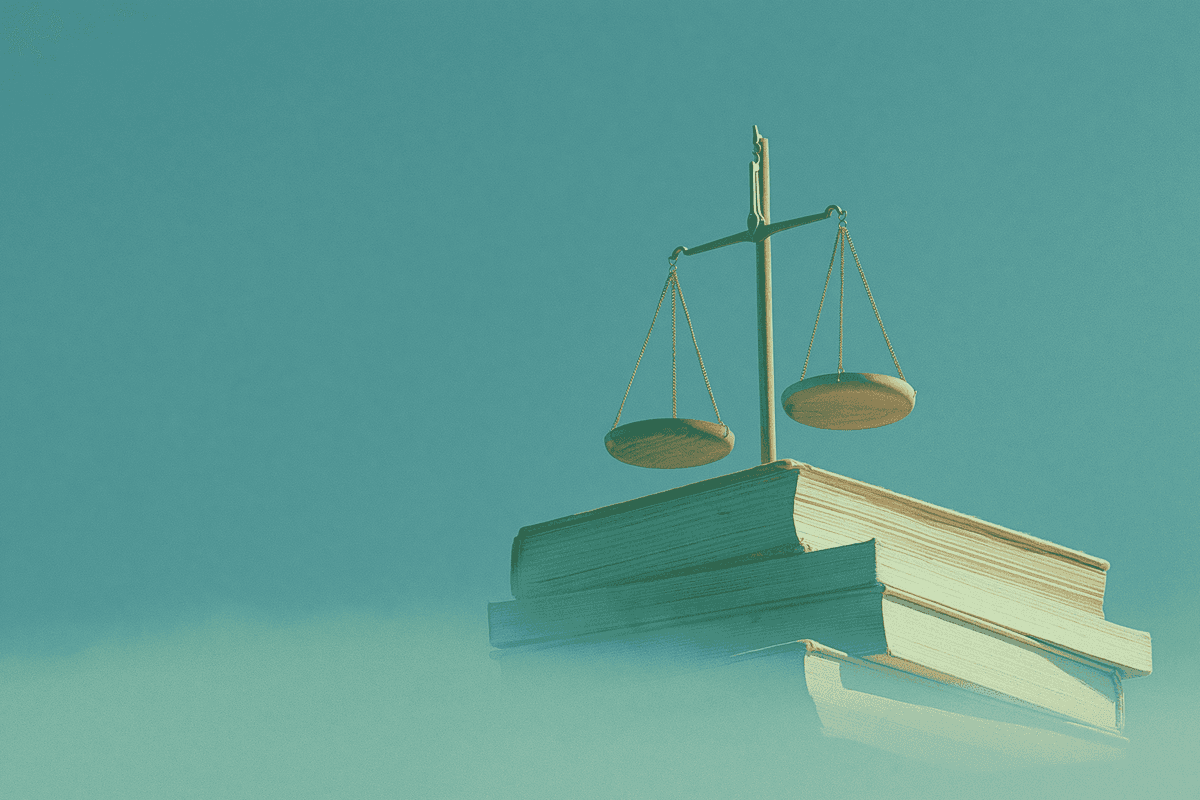 image of a scale on legal books