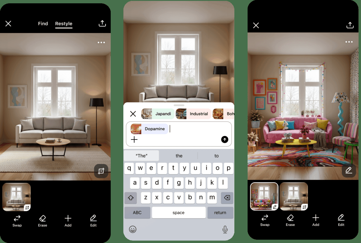 Pinterest Restyle usa IA para reinventar a decoração de ambientes