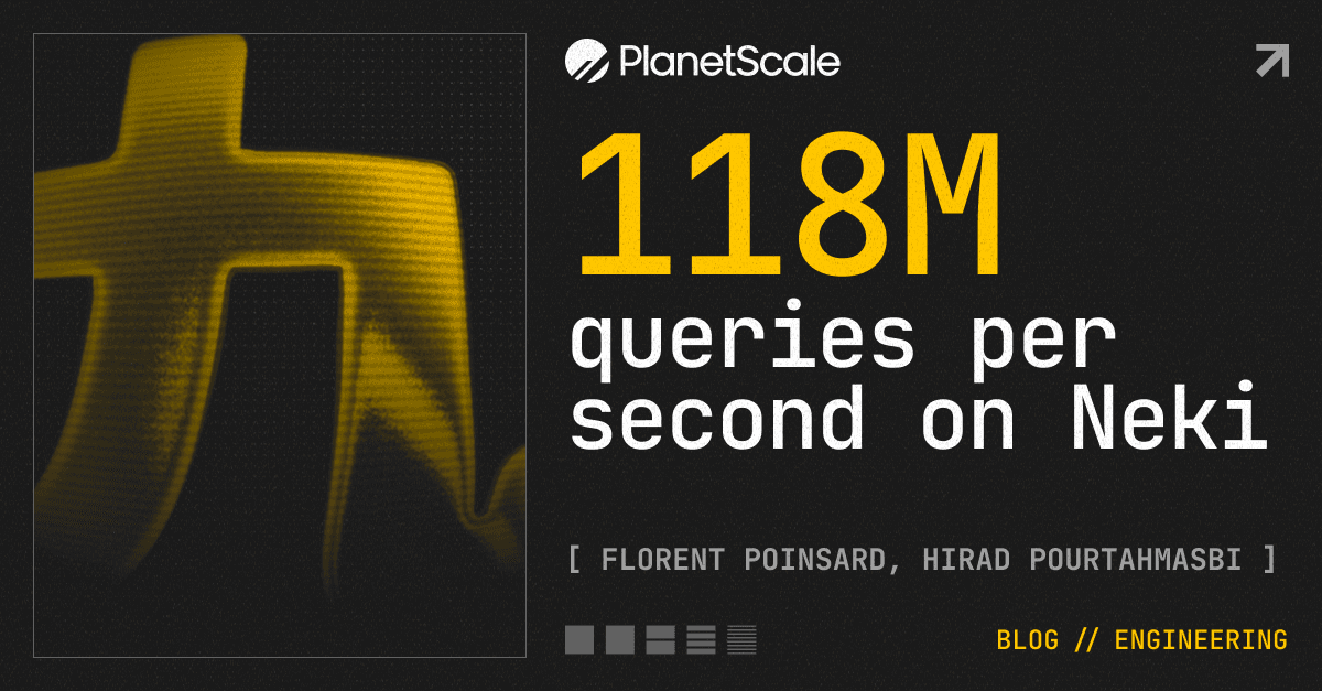 PlanetScale atinge 118 milhões de queries por segundo com Neki em Postgres sharded