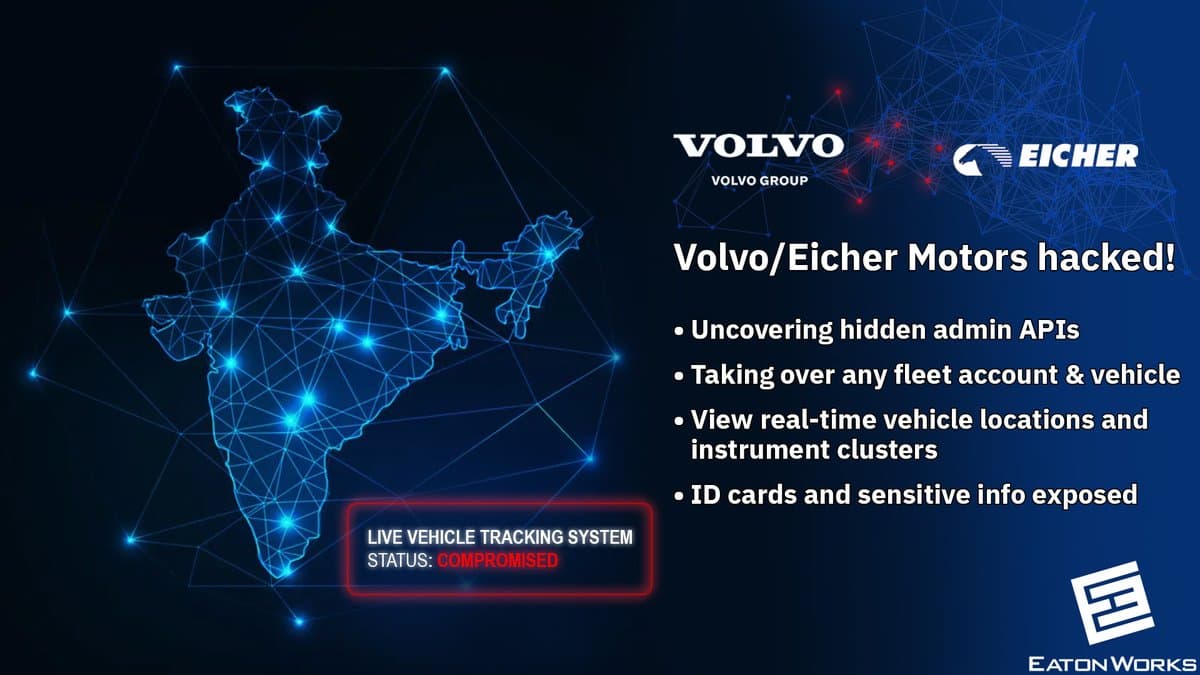 Plataforma de gestão de frotas Volvo/Eicher explorada para controle total de usuários e veículos