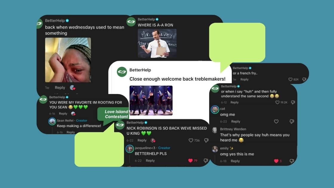 Por dentro da estratégia social 'escalável e repetível' da BetterHelp na seção de comentários
