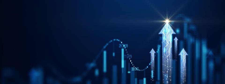 Futuristic digital growth concept.