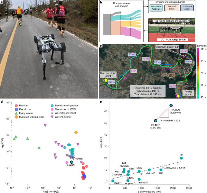 Quadrupede RAIBO2 do KAIST completa maratona inteira com uma única carga de bateria