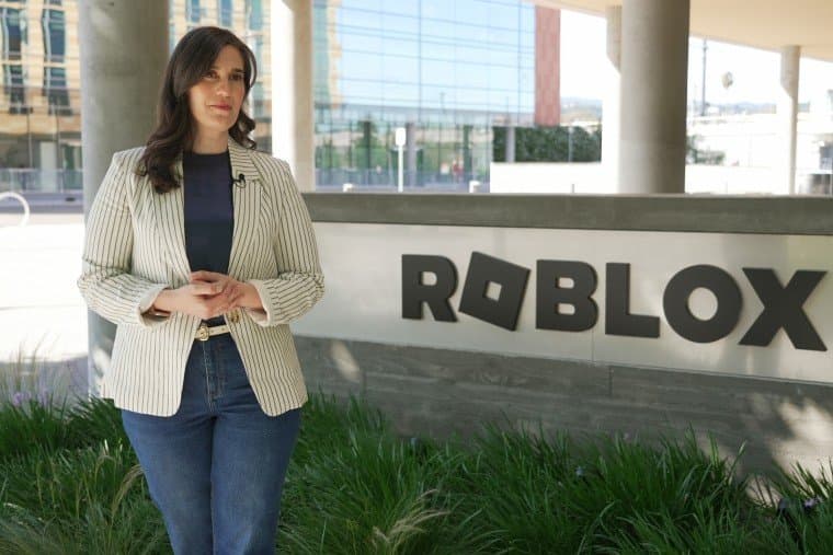 Eliza Jacobs, Roblox’s vice president of safety product policy, at the company's San Mateo, Calif., headquarters in May 2026.