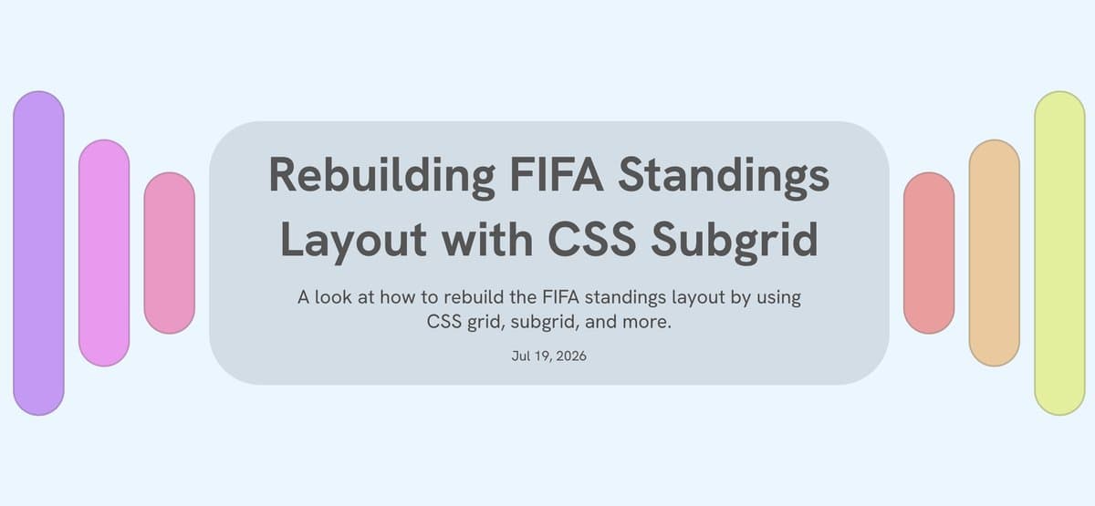 Reconstrução do layout de classificações da FIFA com CSS Subgrid