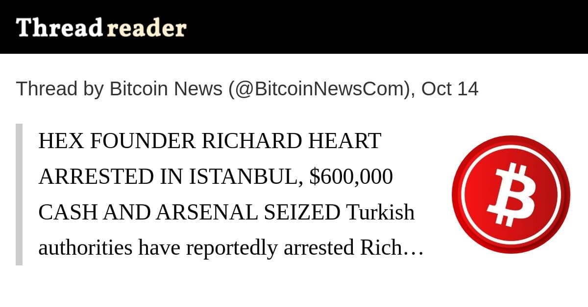 Richard Heart, Fundador da HEX, é Preso em Istambul sob Ordem da Interpol