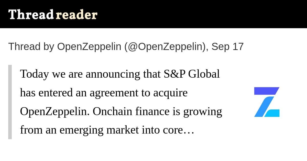S&P Global adquire OpenZeppelin para fortalecer infraestrutura de finanças onchain