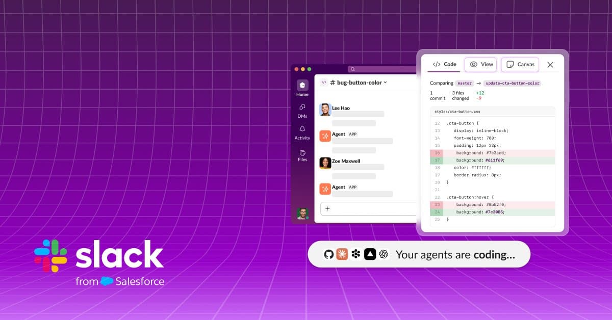 Slack Code: Onde sua equipe e agentes constroem juntos