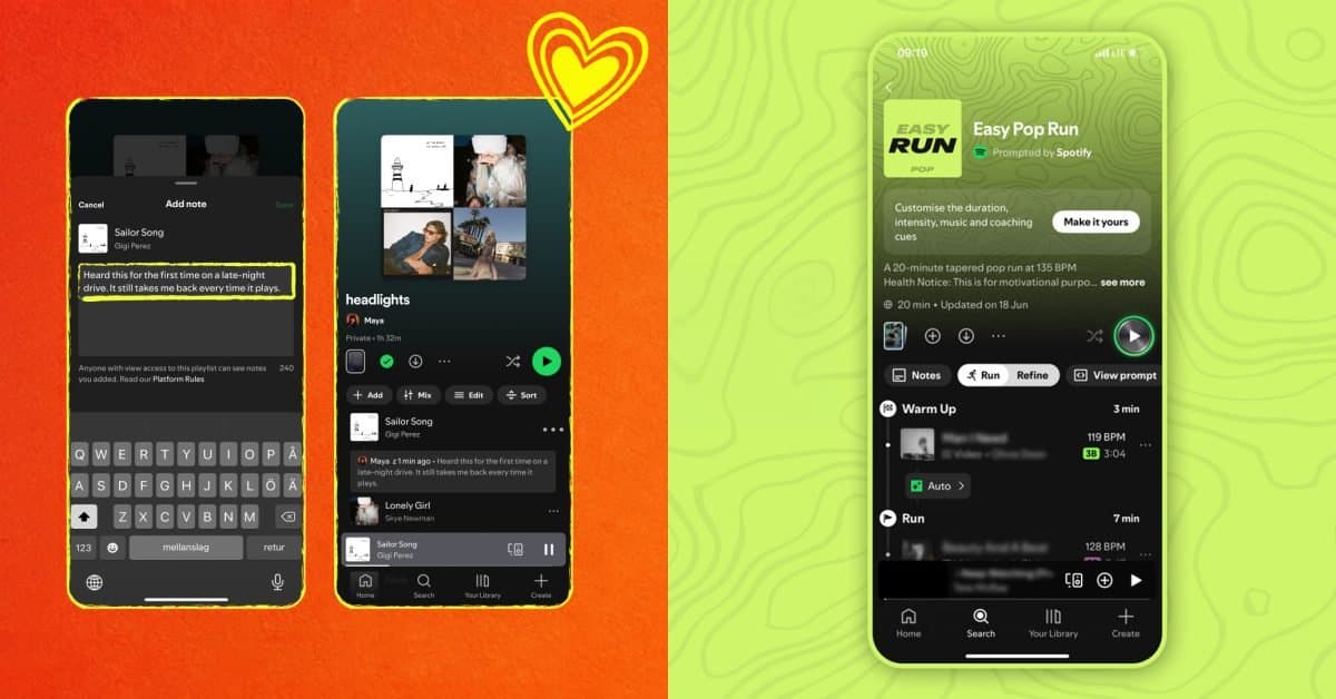 Spotify expande 'Running Mode' e introduz 'User Notes' no Android
