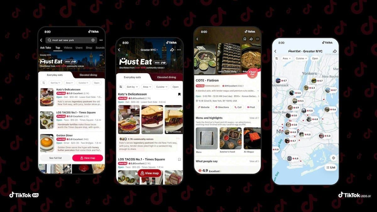 TikTok entra no segmento de guias de restaurantes com o recurso Must Eat
