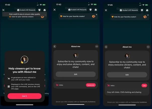 TikTok Live Adiciona Intros Geradas por IA para Criadores de Conteúdo