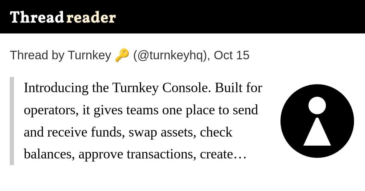 Turnkey lança Console, um dashboard de operações unificado para negócios onchain