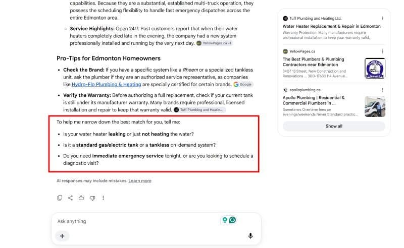 Use o Modo IA do Google para identificar lacunas de conteúdo em páginas de serviços locais