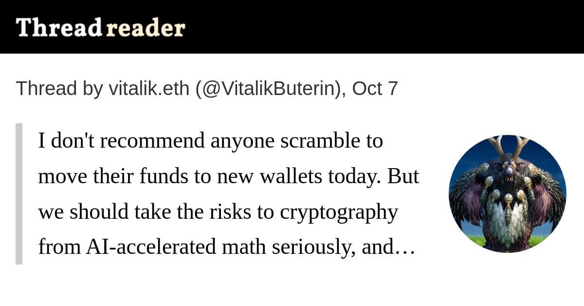 Vitalik Buterin alerta sobre criptografia acelerada por IA: hashes superam reticulados