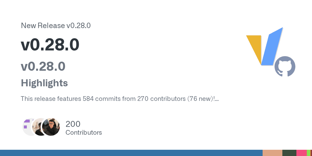 VLLM lança versão 0.28.0, incorporando 584 novos commits