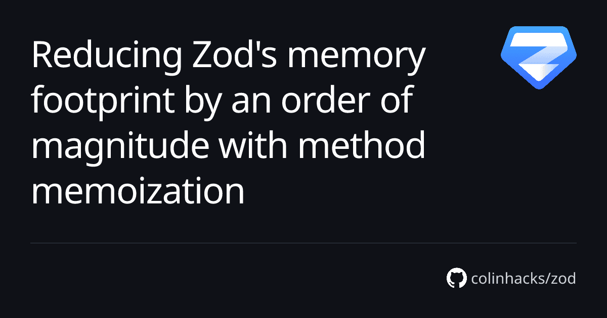 Zod 4.5 Reduz Uso de Memória em Ordens de Magnitude com Memoization de Métodos